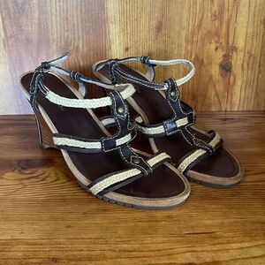 AEROSOLES Wedge Strappy Sandals size 9.5 adjustable ankle strap